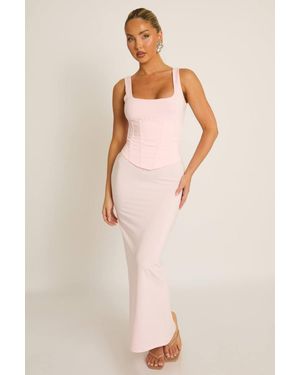 Rebellious Fashion 2-In-1 Corset Maxi Dress - Natural