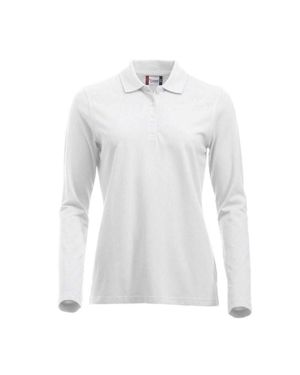 Clique Classic Marion Long-Sleeved Polo Shirt - White