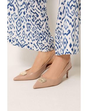 Long Tall Sally Hammered Slingback Heels - Blue