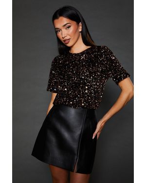 Dorothy Perkins Sequin T-Shirt - Black