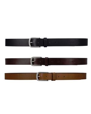 Jekyll & Hide Genuine Leather Belt Rugged Buckle Adjustable - Black