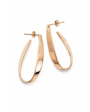 Otis Jaxon London Ribbon Teardrop Curved Sterling Hoop Earrings - White