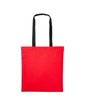 Nutshell Varsity Cotton Shopper Long Handle Tote - Red