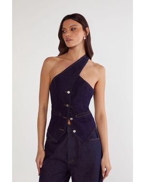 Nasty Gal Denim Asymmetric Top - Blue