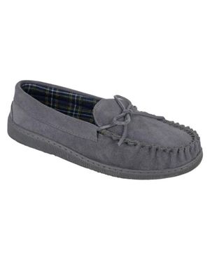 Mokkers Adie Suede Moccasin Slippers - Grey