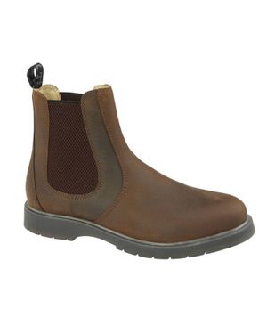 Grafters Waxy Leather Chelsea Boots - Brown