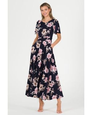 Jolie Moi Hailey Jersey Angel Sleeve Maxi Dress - White
