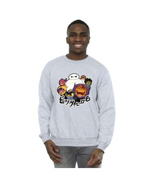 Disney Big Hero 6 Baymax Group Manga Sweatshirt - Grey
