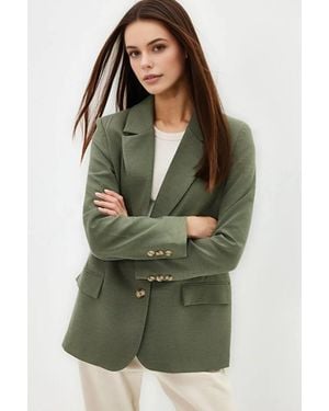WOVCOR Lined Woven Blazer Jacket - Green