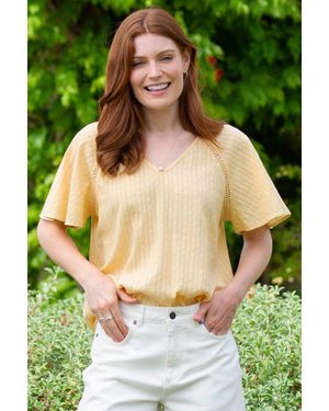 Kite Laymore Jacquard Stripe Blouse Sand - Green