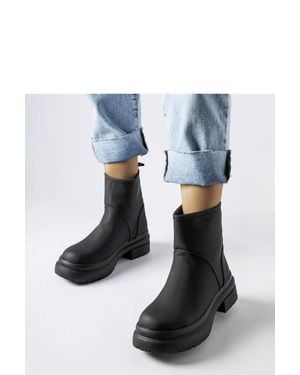 Love Lace Clotilde Insulated Rubber Ankle Boots For Winter Weather - Blue