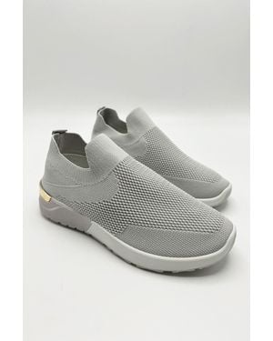 Miss Diva Chelsey Slip On Trainers - Grey