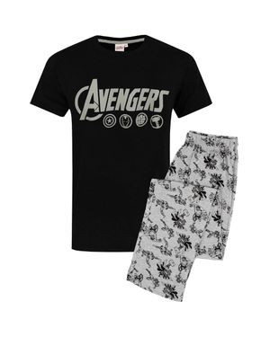 Marvel Short Sleeve Long Leg Pyjama Set - Black