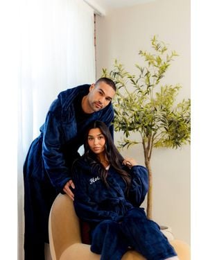 Lulabay Personalised Plush Dressing Gown - Blue