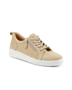 Jones Bootmaker Azure Leather Wide-Fit Trainers - Natural