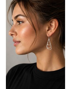 Otis Jaxon London Triple Triangle Sterling Dangle Earrings - Black