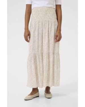Kaffe Kamaxi Smock Waist Maxi Skirt - Natural