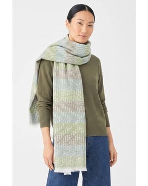SARTA Textured Stripe Winter Scarf - Green