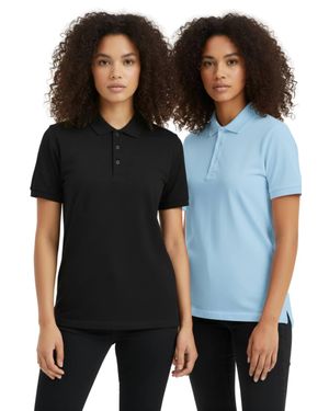 Femme Luxe Classic & Light Bluepolo Collar Short Sleeve T-Shirt 2 Pack - Multicolour