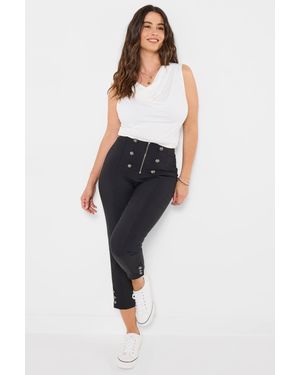 Joe Browns Rock Chick Button Detail Capri Trousers - Blue