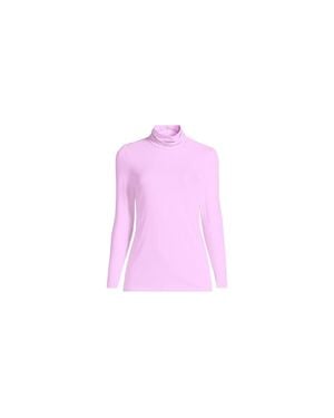 Lands' End Cotton-Modal Roll Neck Top - Black