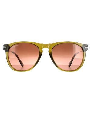 Serengeti Round Gunmetal Polarized Drivers Gradient Amboy Sunglasses - Brown