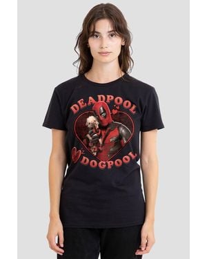 Marvel Deadpool Wolverine Wade Loves Dogpool T-Shirt - Black