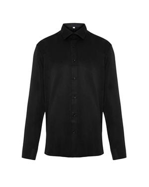 WOVCOR Slim Fit Long Sleeve Easy Iron Shirt - Black