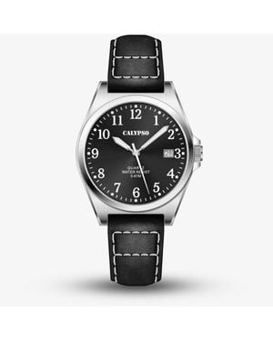 Calypso St. Barth Leather Strap Watch K5869/4 - Black