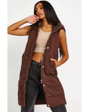 Stylewise Padded Zip-Up - Brown