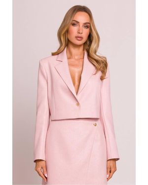 Love Lace Everyday Collared Classic Blazer With Buttons - Pink