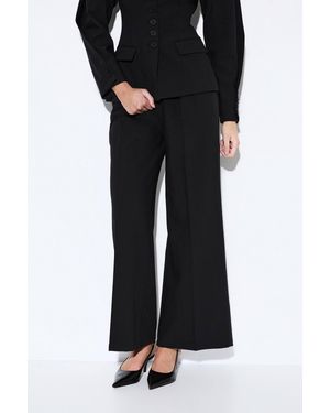 MissPap Premium Pleat Front Wide Leg Trousers Co-Ord - Black