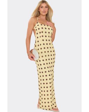 EGO Strappy Polka Dot Maxi Dress - Metallic