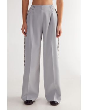Nasty Gal Premium Tailored Chain Trim Trouser - Grey