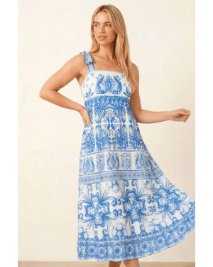 Style Cheat Strappy Midi Dress - Blue
