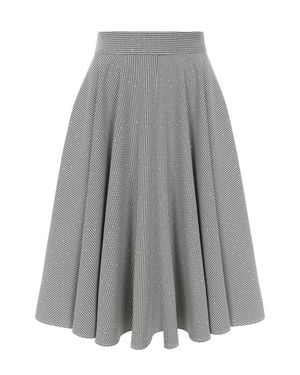 Banned Retro Cary Sparkle Houdndstooth Swing Skirt - Grey