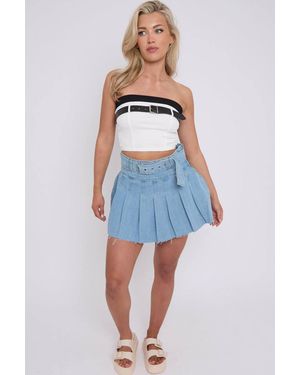 Stylewise Ribbed Detachable Belt - Blue
