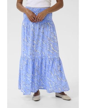 Kaffe Kamaxi Smock Waist Maxi Skirt - Blue