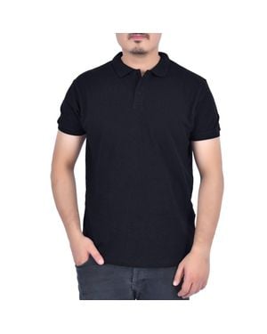 Smart Living Classic Cotton Polo Shirt Short Sleeve Casual Work Sports Tee - Black