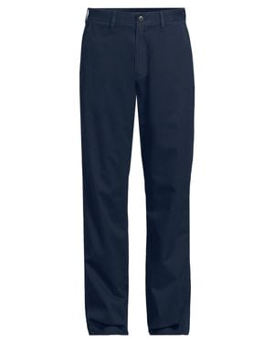 Lands' End Comfort Waist Classic Fit Flannel Lined Stretch Chinos - Blue