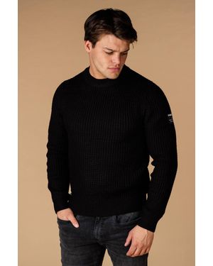 Firetrap Wool Blend Waffle Knit Jumper - Black