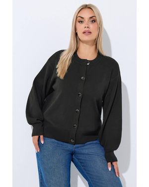 Yours Balloon Sleeve Cardigan - Black