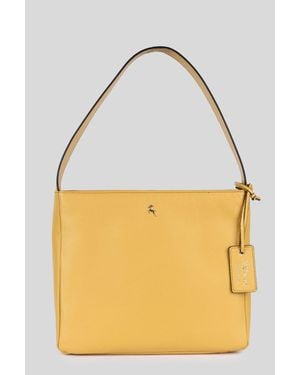 Ashwood Leather 'Capolavoro Veneziano' Real Leather Hobo Shoulder Bag - Yellow