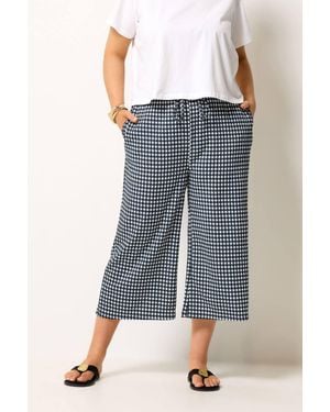 Yours Gingham Culottes - Blue