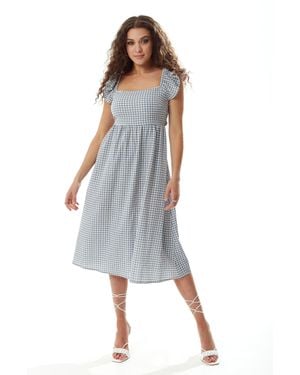 Liquorish Cut Out Back Midi Dress - Blue