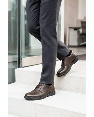 Thomas Blunt Leather Lace Up Derby Shoe - Grey