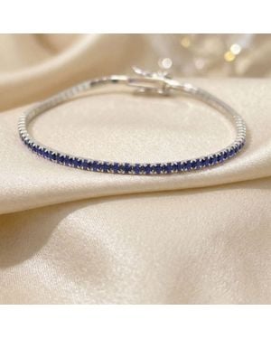Harfi Sapphire Gemstone Sterling Tennis Bracelet - Natural
