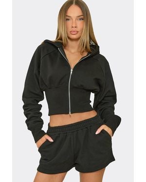 EGO Long Sleeve Zip Hoodie - Black
