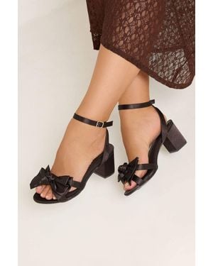Yours Bow Block Heel Sandals - Natural