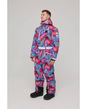 OOSC Big Poppa Patterned Polyester Relaxed-Fit Ski Suit - Red